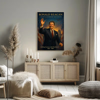 Ronald Reagan Vintage Patriotic Leadership Poster Art