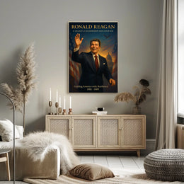 Ronald Reagan Vintage Patriotic Leadership Poster Art