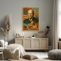 Dwight D. Eisenhower 34th President of the United States Layered Digital Collage Poster