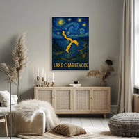 Artistic Lake Charlevoix Poster in Van Gogh Style - Abstract, Artistic, or Pop Culture Poster