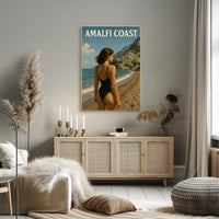 Amalfi Coast Escape Poster Wall Art Coastal Decor Travel