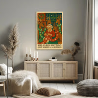 Mrs. Claus Knitting For The Reindeer Poster