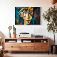 Cubist Modernist Human Face Abstract Art Poster