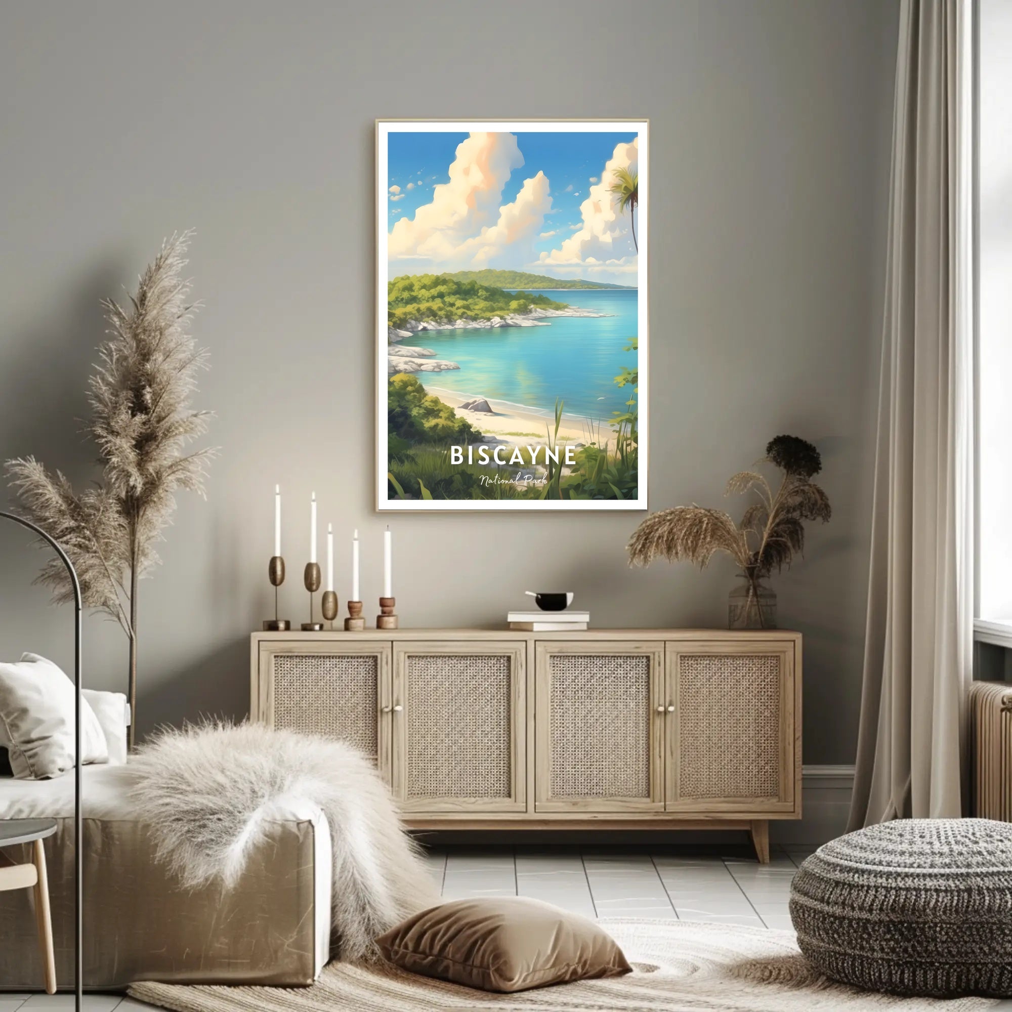 Biscayne National Park Travel Poster Vintage Print