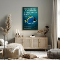 Powder Blue Tang Illustration: Captivating Animal Poster
