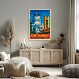 California Capitol And Tower Bridge Poster