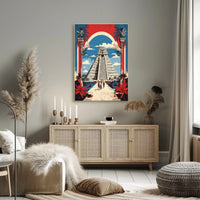 Ancient Mesoamerican Pyramid Cultural Heritage Poster