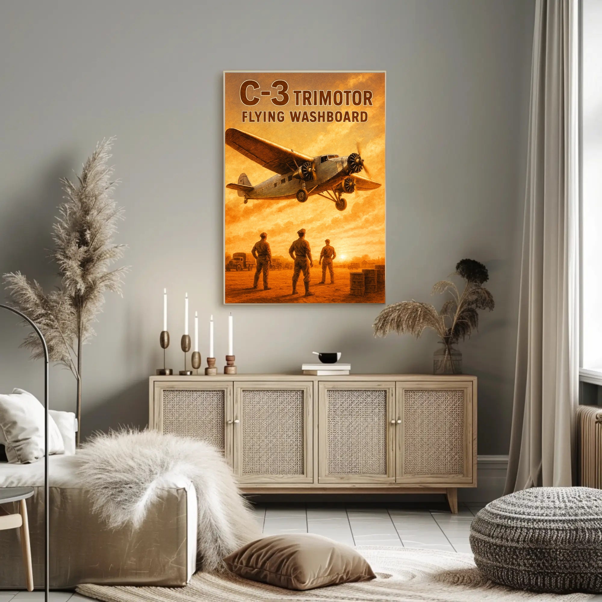 C-3 Trimotor - Flying Washboard Poster PosterGoat