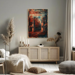 Bloomington Scenic Indiana Wanderlust Vintage Poster
