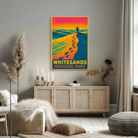 Whitesands National Park Vintage Desert Travel Poster
