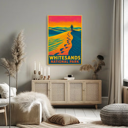 Whitesands National Park Vintage Desert Travel Poster