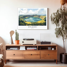 Sete Cidades Tranquil Landscape Travel Poster