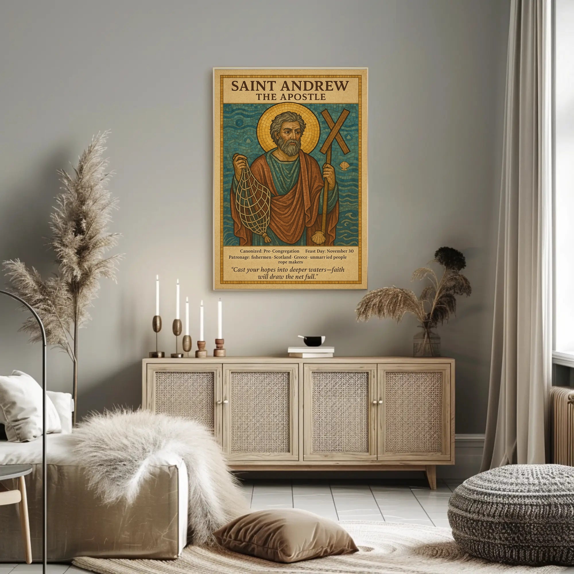Saint Andrew Religious Icon Poster Cultural or Heritage Poster