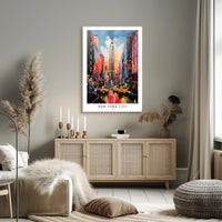 New York City Skyline Vibrant Urban Cityscape Poster PosterGoat
