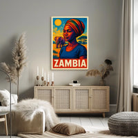 Zambia A Vibrant Portrait Poster