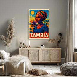 Zambia A Vibrant Portrait Poster