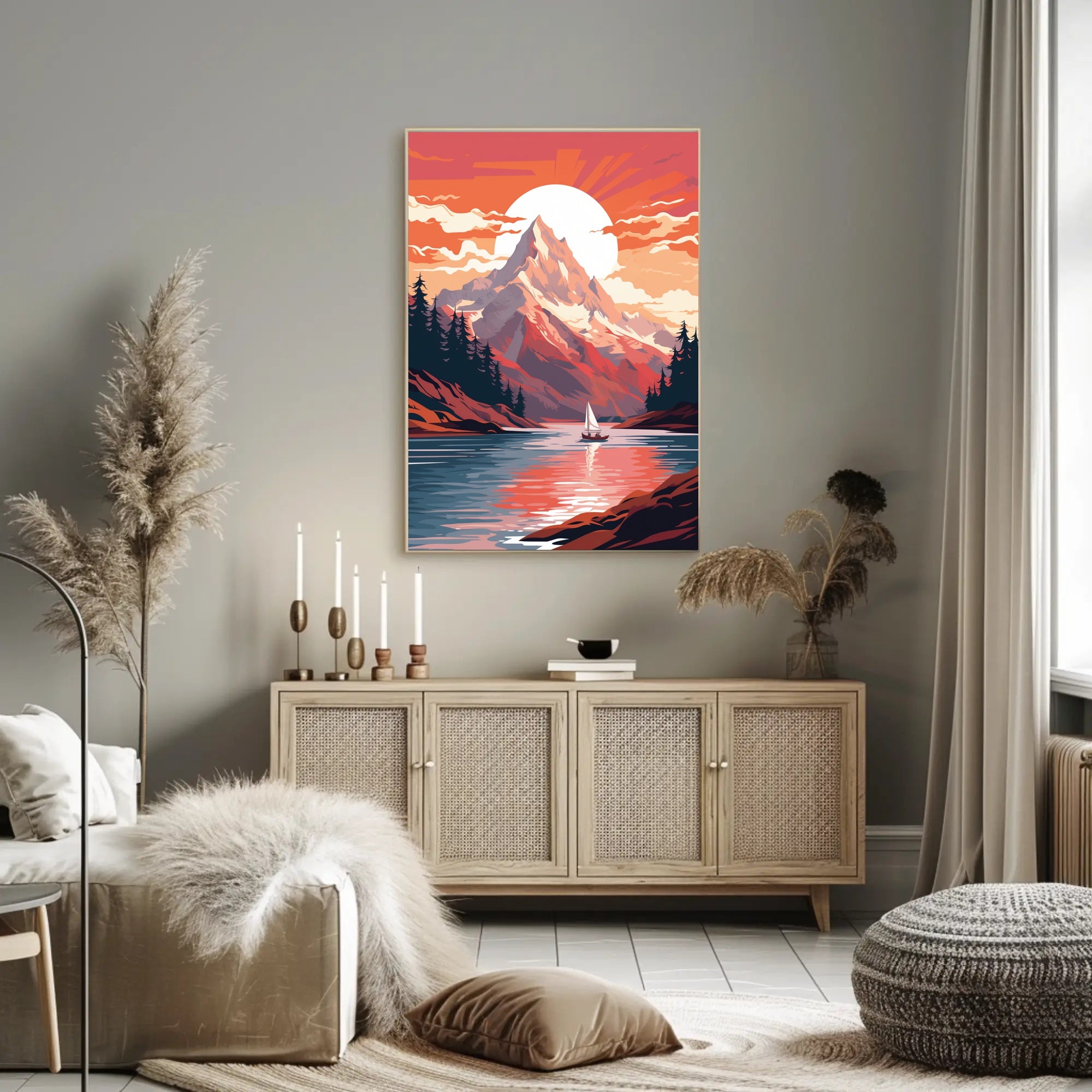 Serene Mountain Retreat Poster PosterGoat