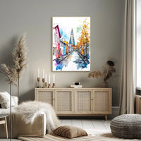 Iceland Reykjavik Colorful Street and Hallgrimskirkja Poster