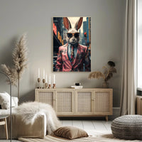 Stylish Rabbit In The City Poster