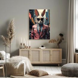 Stylish Rabbit In The City Poster