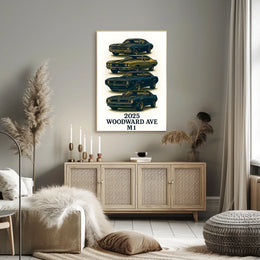 Classic Cars on Woodward Ave Poster