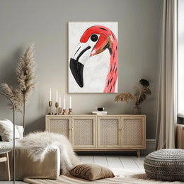 Flamingo Poster Vibrant Portrait Modern Tropical Wall Art