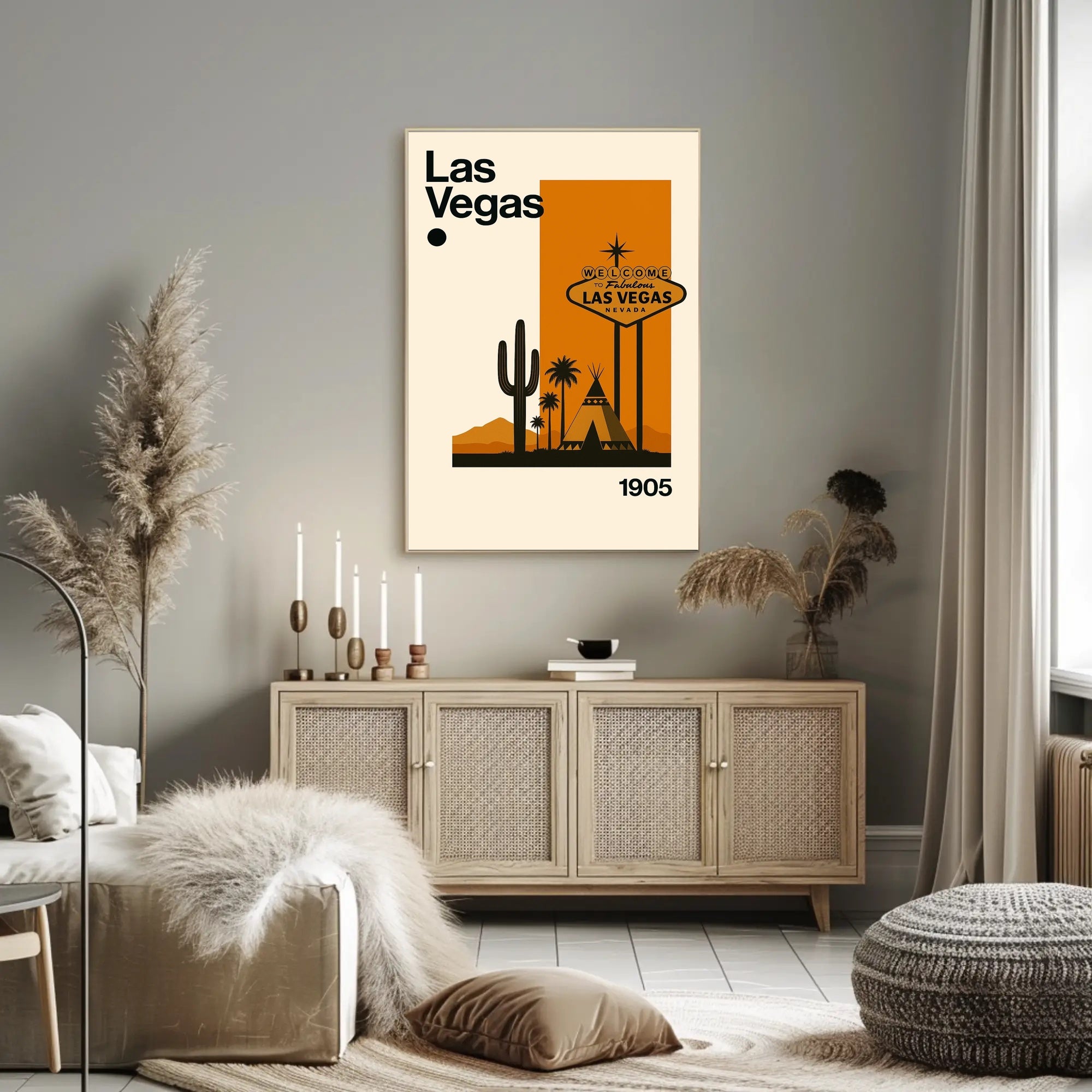 Las Vegas Desert Sign Retro Travel Poster