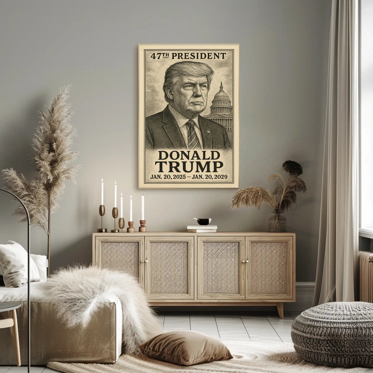 Trump Capitol Patriotic Illustration Poster