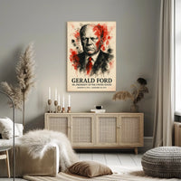 Expressionist Watercolor Portrait of 38th President Poster