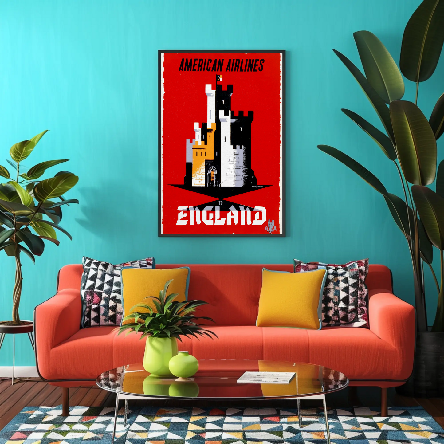 American Airlines England Travel Poster