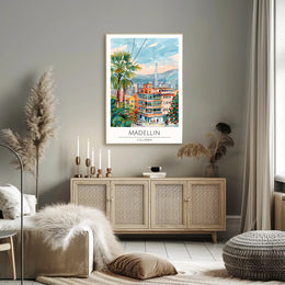 Medellin Cityscape Poster PosterGoat