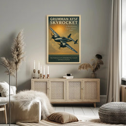 Grumman XF5F Skyrocket Vintage Aviation Poster
