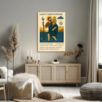 Saint Christopher Vintage Iconography in Mythology Poster