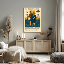 Saint Christopher Vintage Iconography in Mythology Poster