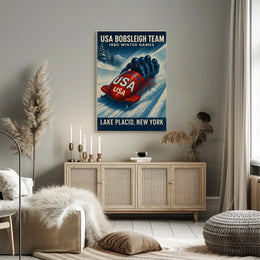 1980 Winter Games Usa Bobsleigh Team Poster