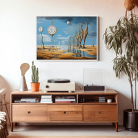 Surreal Time Distortion Desert Artistic Poster