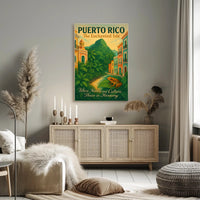 Puerto Rico Vintage Travel Poster: The Enchanted Isle