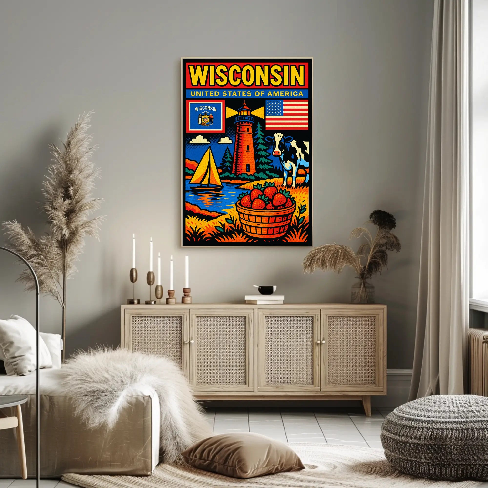 Wisconsin United States of America Poster PosterGoat