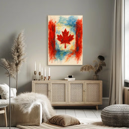 Canadian Maple Leaf Watercolor Poster