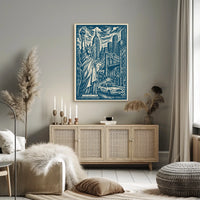 New York City Urban Landscape Poster Vintage Wall Art