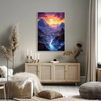 Enchanted Valley At Sunset Poster