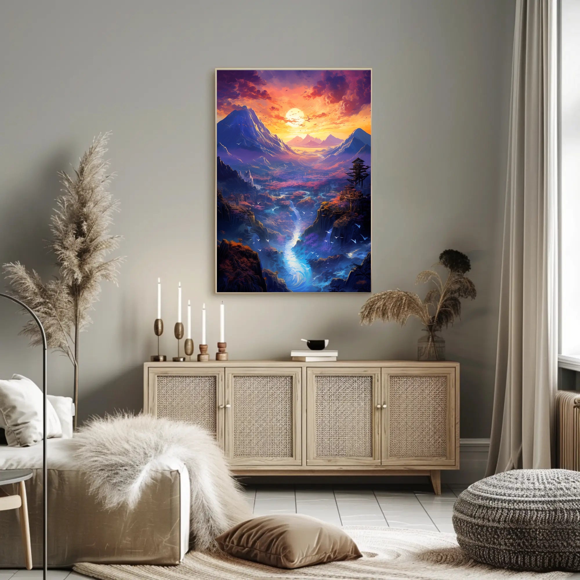 Enchanted Valley At Sunset Poster