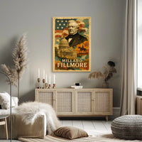 Millard Fillmore 13th President of the United States Layered Digital Collage Poster