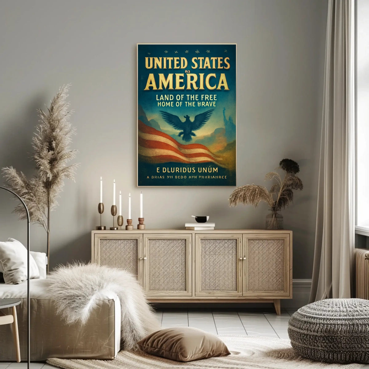 Patriotic Themes Vintage Nostalgic Eagle Poster