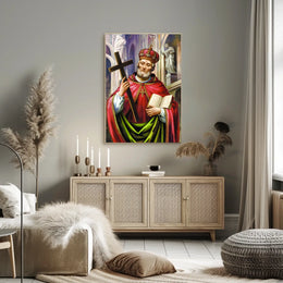 Saintly Figure with Cross Poster