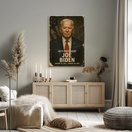 Joe Biden 46th President of the United States Damaged Photograph Poster