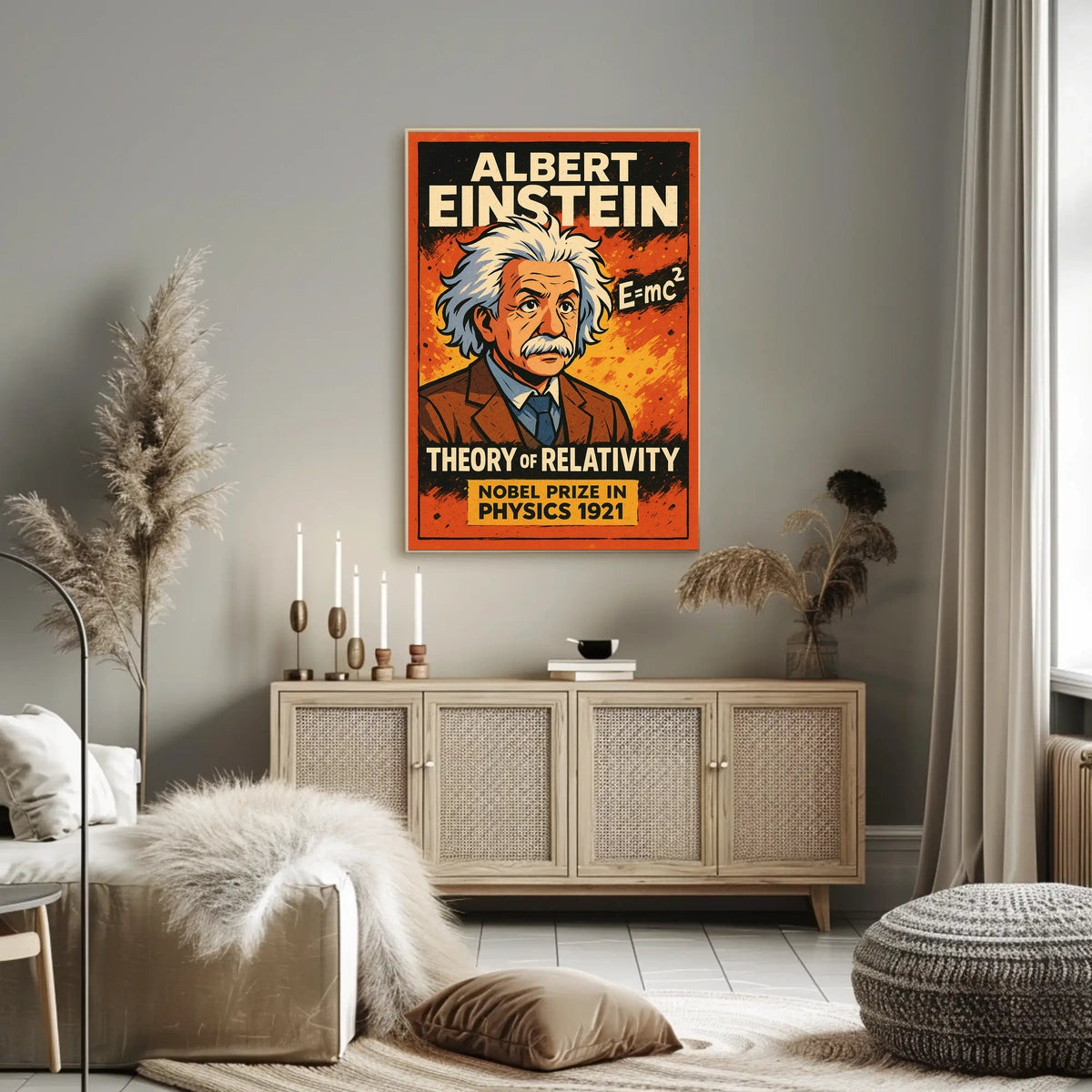 Einstein Relativity Vintage Science Curious Poster