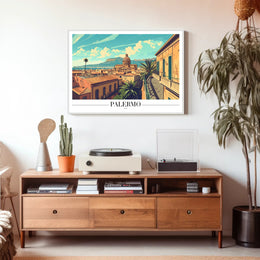 PALERMO Italian Cityscape Travel Poster