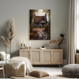 Rustic Cottage In Autumn Poster