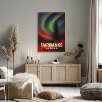 Fairbanks Alaska Northern Lights Realism Poster
